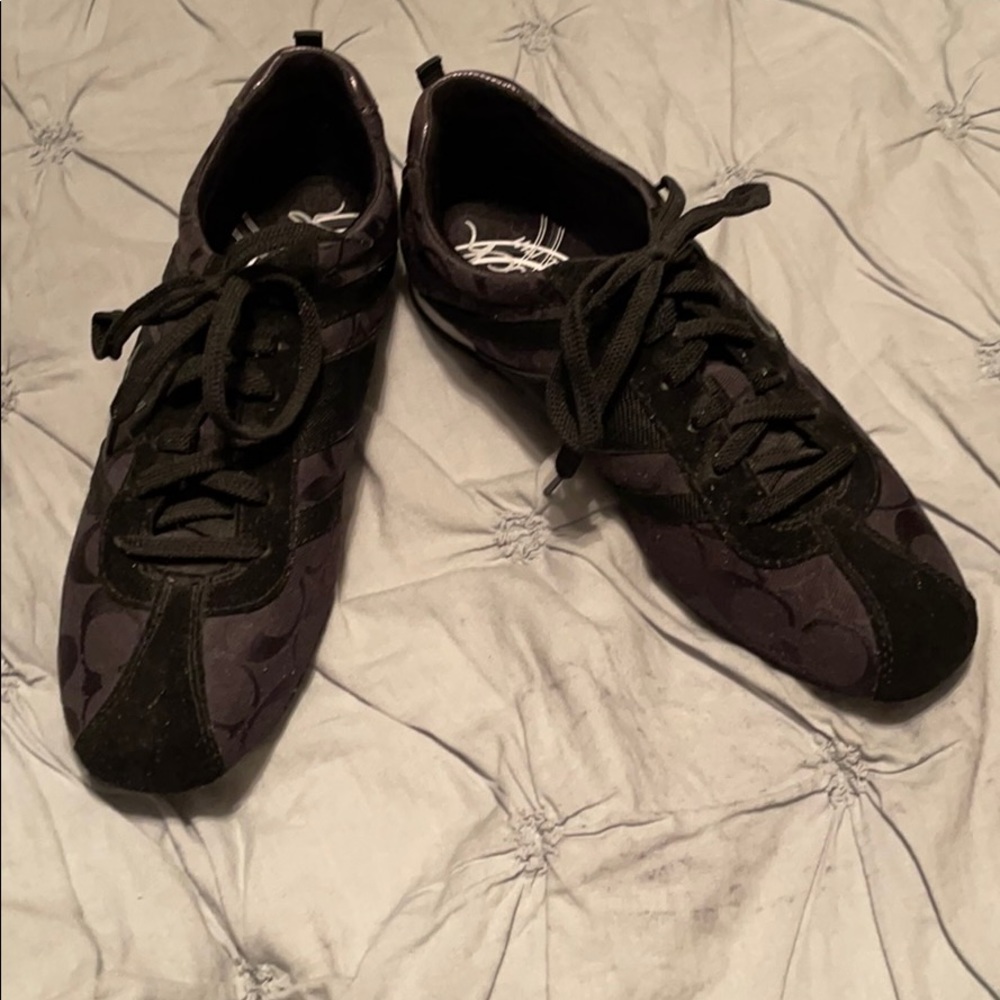 Black coach lace up shoes